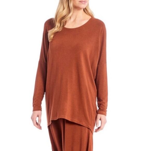 Bryn Walker Rachelle Tunic Soft Stretch Jersey Long Sleeve Top Sequoia Sz XL - Picture 1 of 13